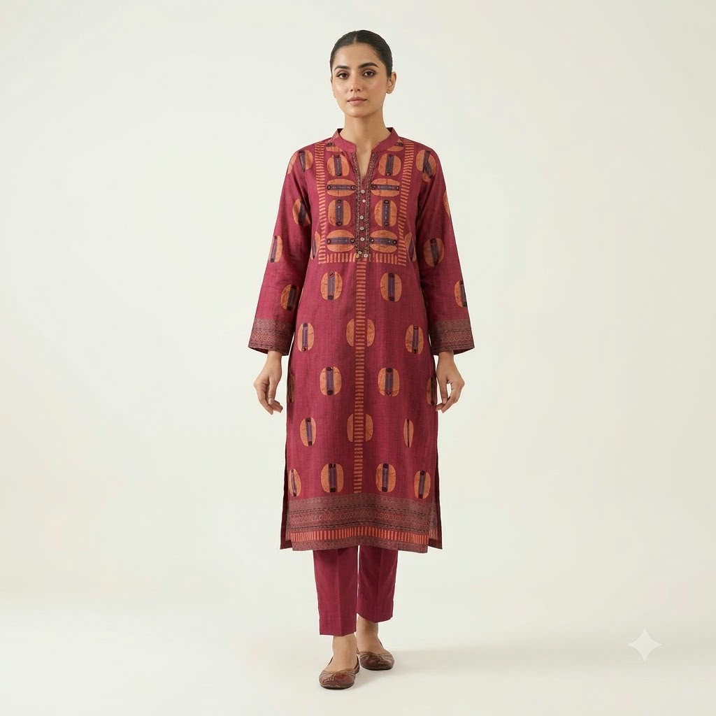Deep Peach Cotton Silk Salwar | 11571