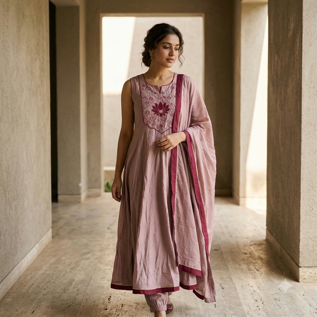 Lavender Cotton Silk Salwar | 11555
