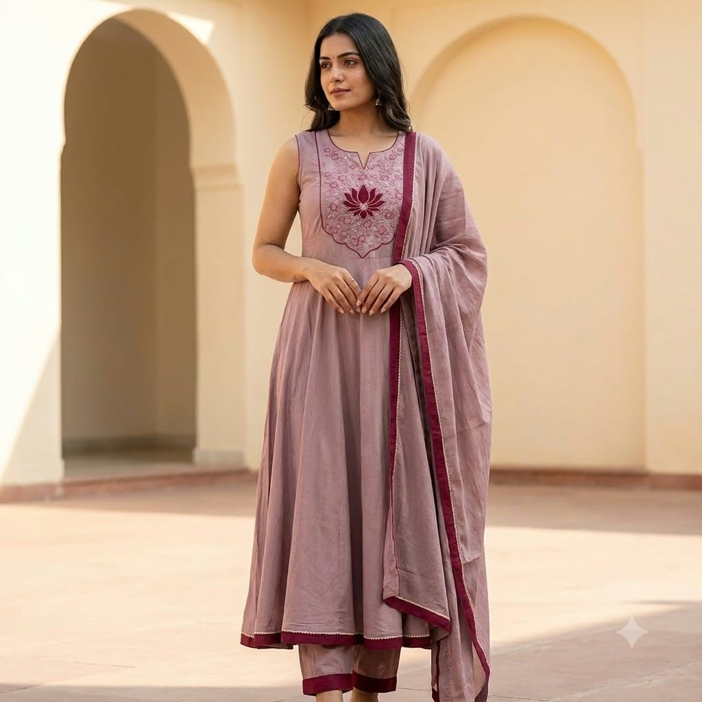Lavender Cotton Silk Salwar | 11555