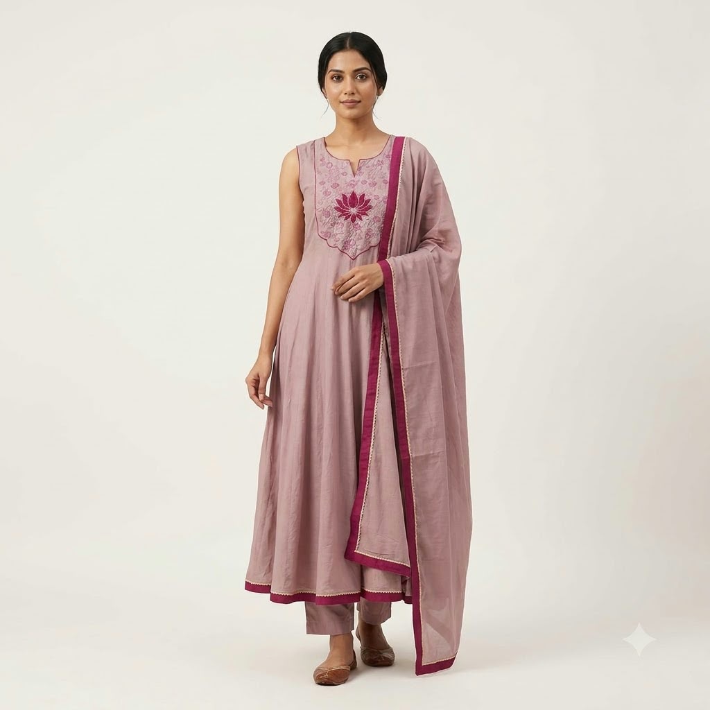 Lavender Cotton Silk Salwar | 11555