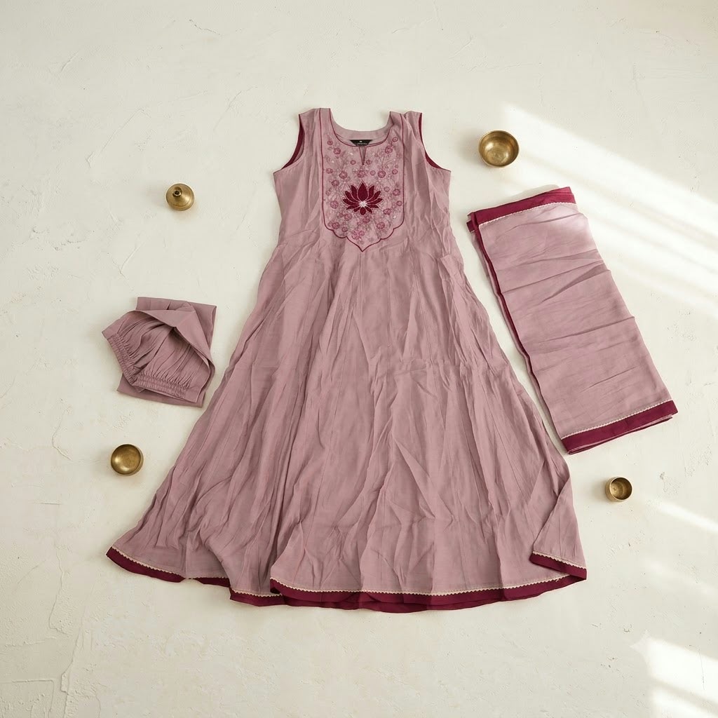 Lavender Cotton Silk Salwar | 11555