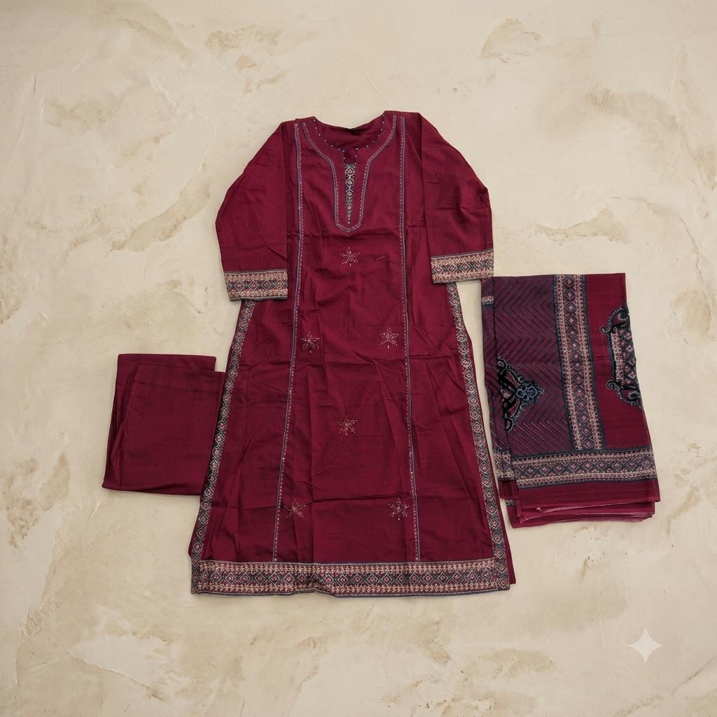 Red Cotton Salwar | 11556
