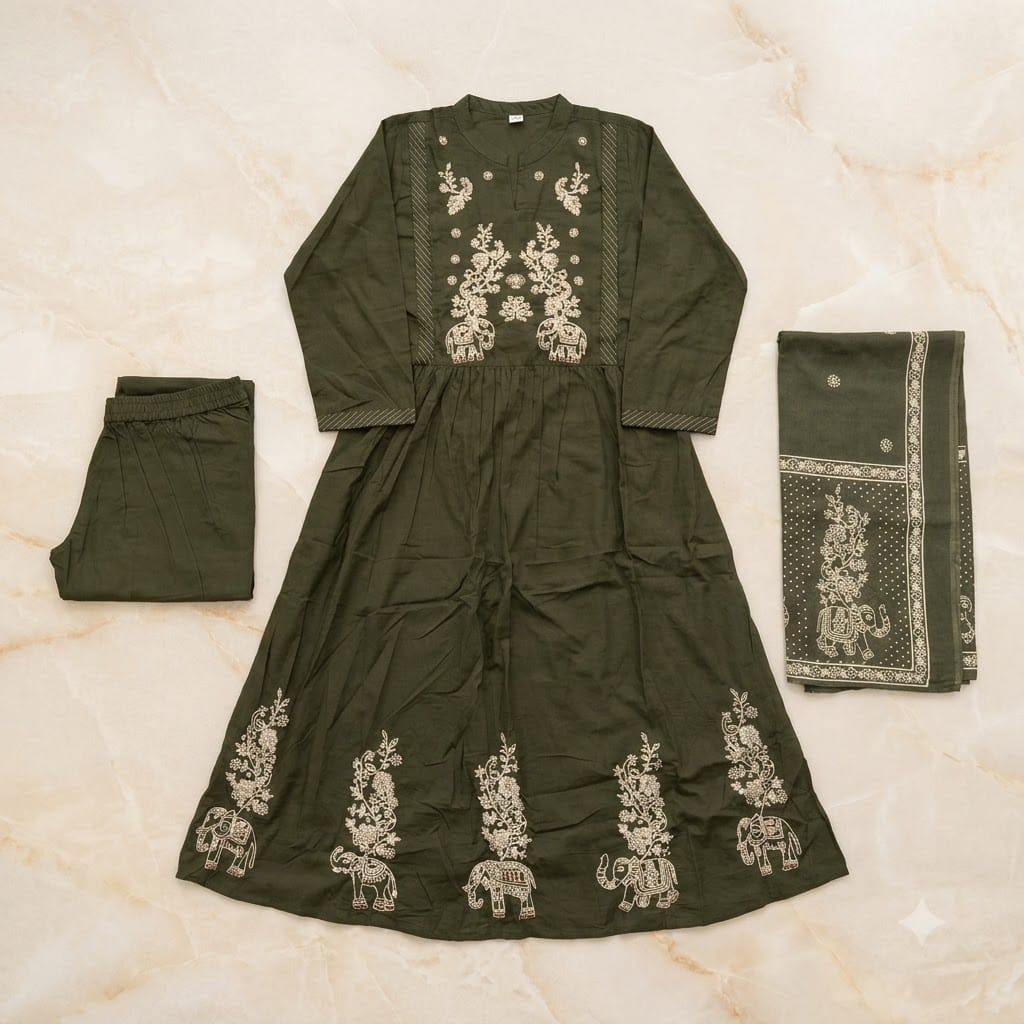 Green Cotton Salwar | 11559