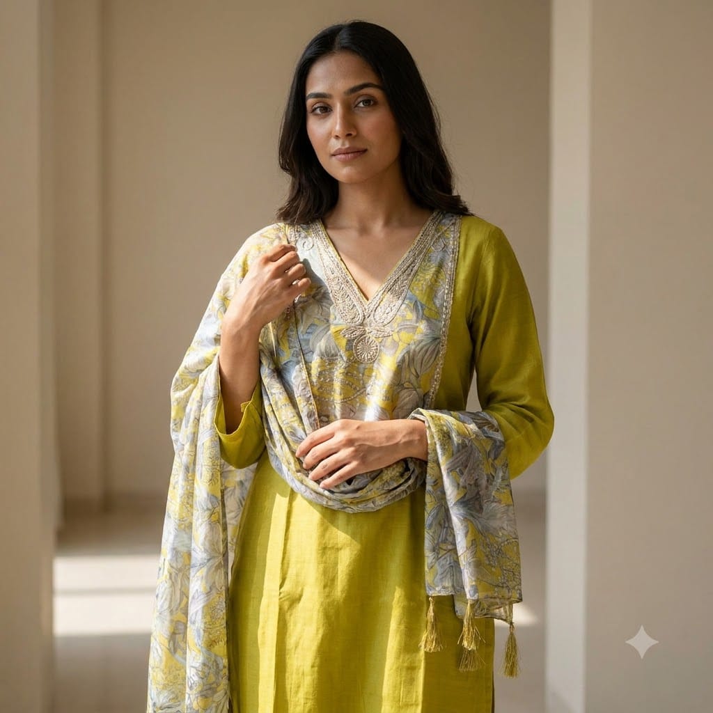 Yellow Cotton Silk Salwar | 11535