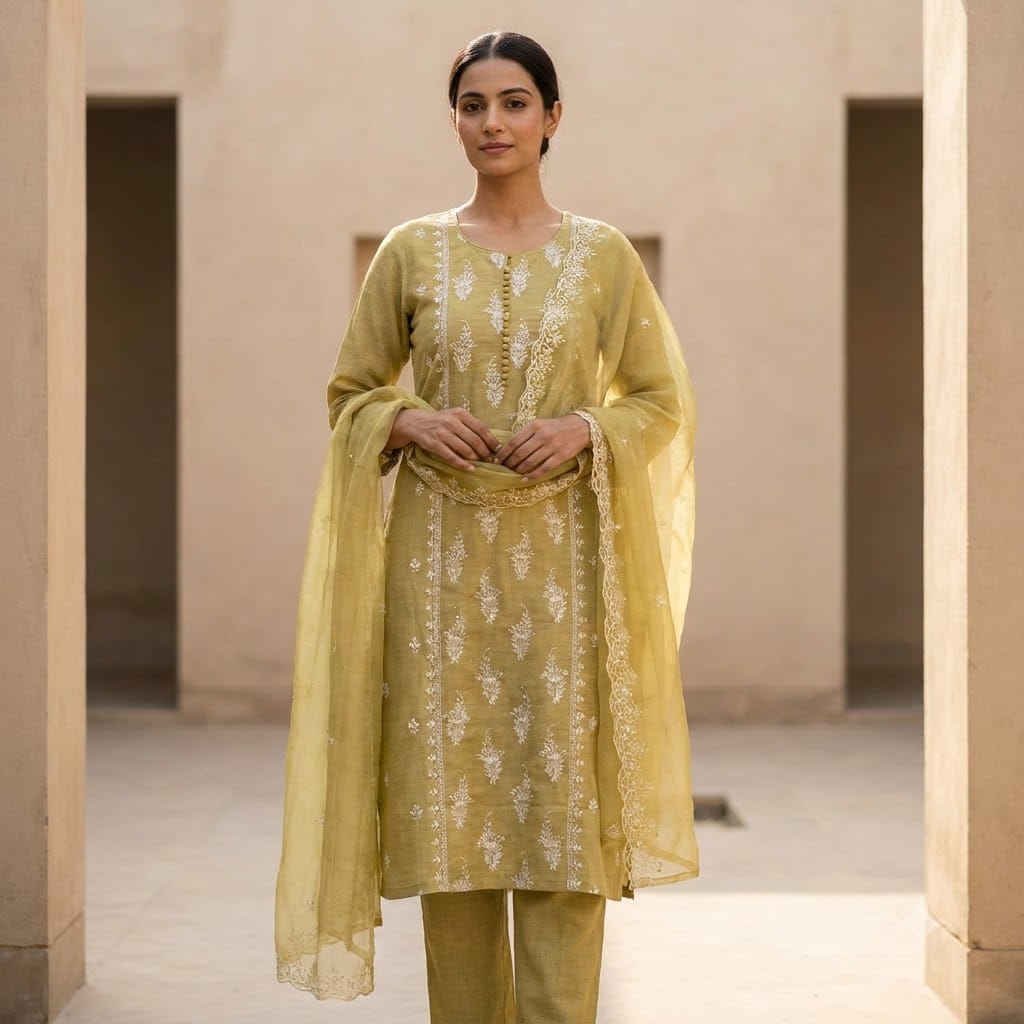 Yellow Cotton Silk Salwar | 11532