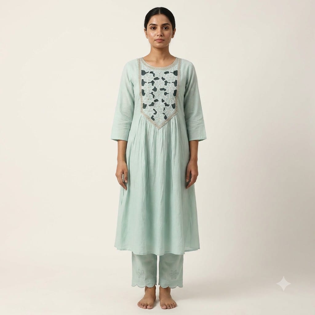 Blue Chanderi Silk Salwar | 11537