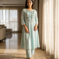 Blue Chanderi Silk Salwar | 11537