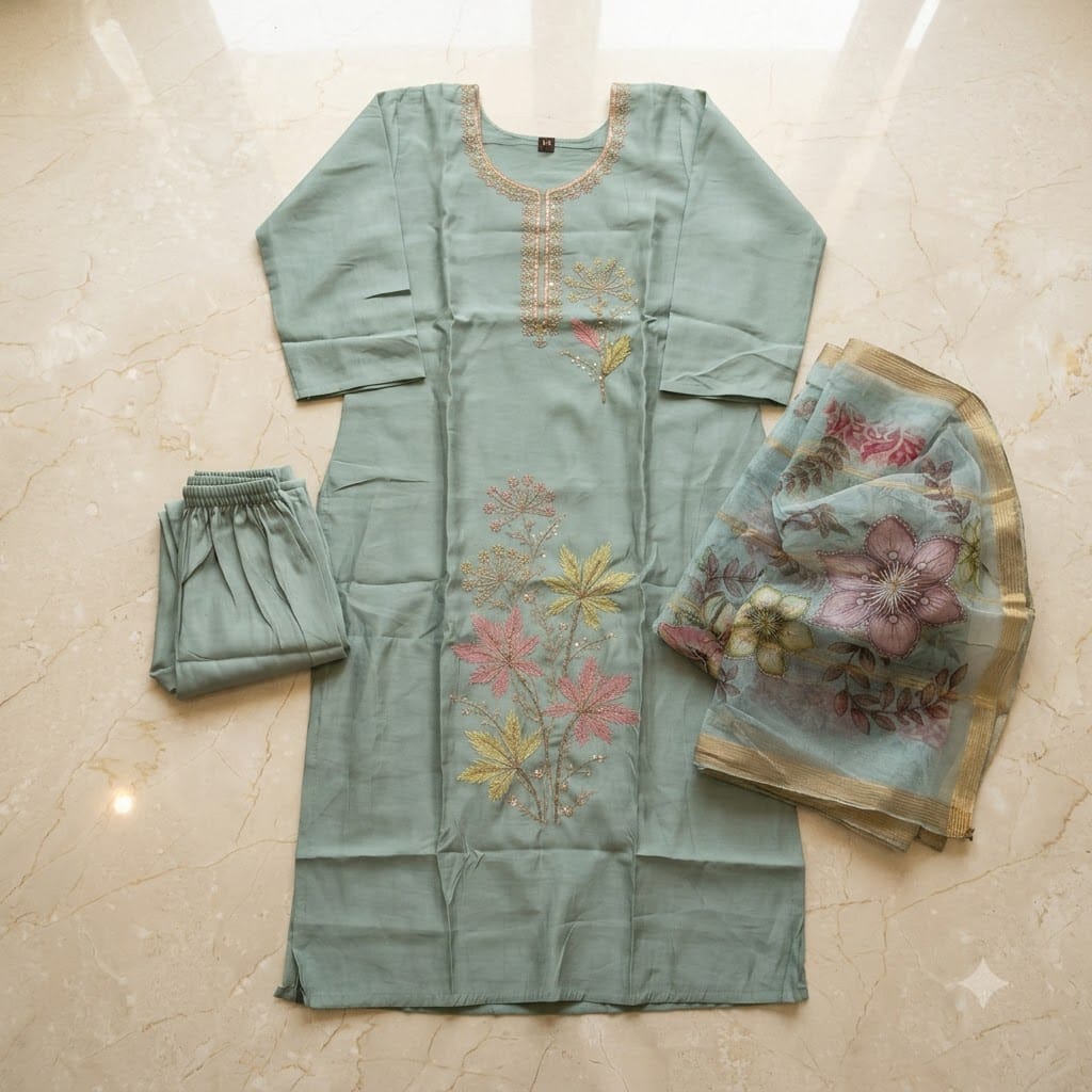 Blue Cotton Silk Salwar | 11540