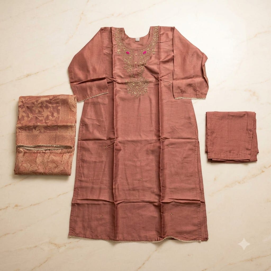 Peach Cotton Silk Salwar | 11541