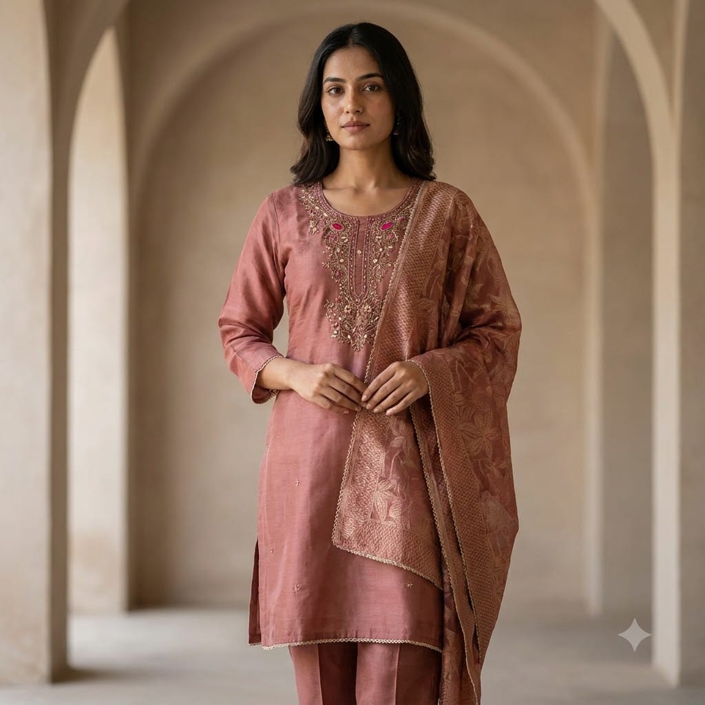 Peach Cotton Silk Salwar | 11541