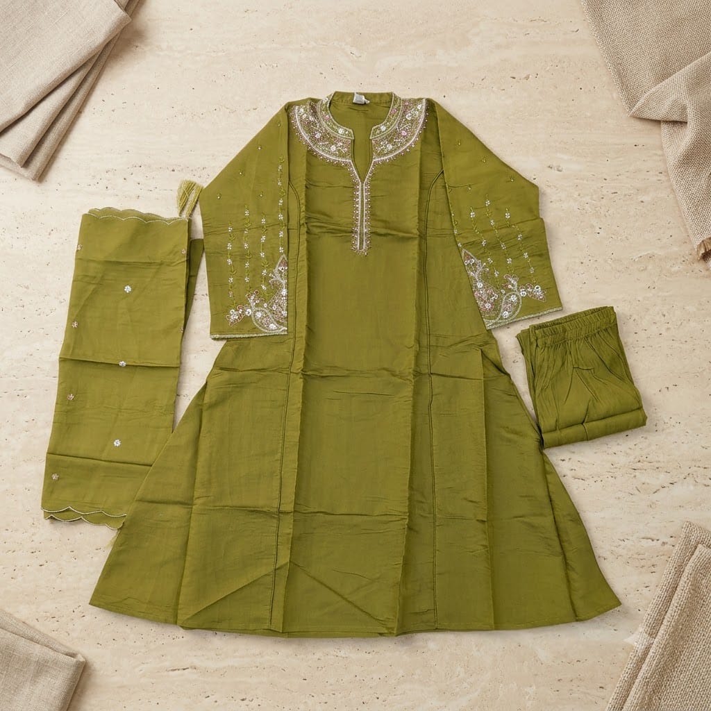 Lemon Green Cotton Silk Salwar | 11531