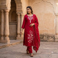 Red Chanderi Silk Salwar | 11536