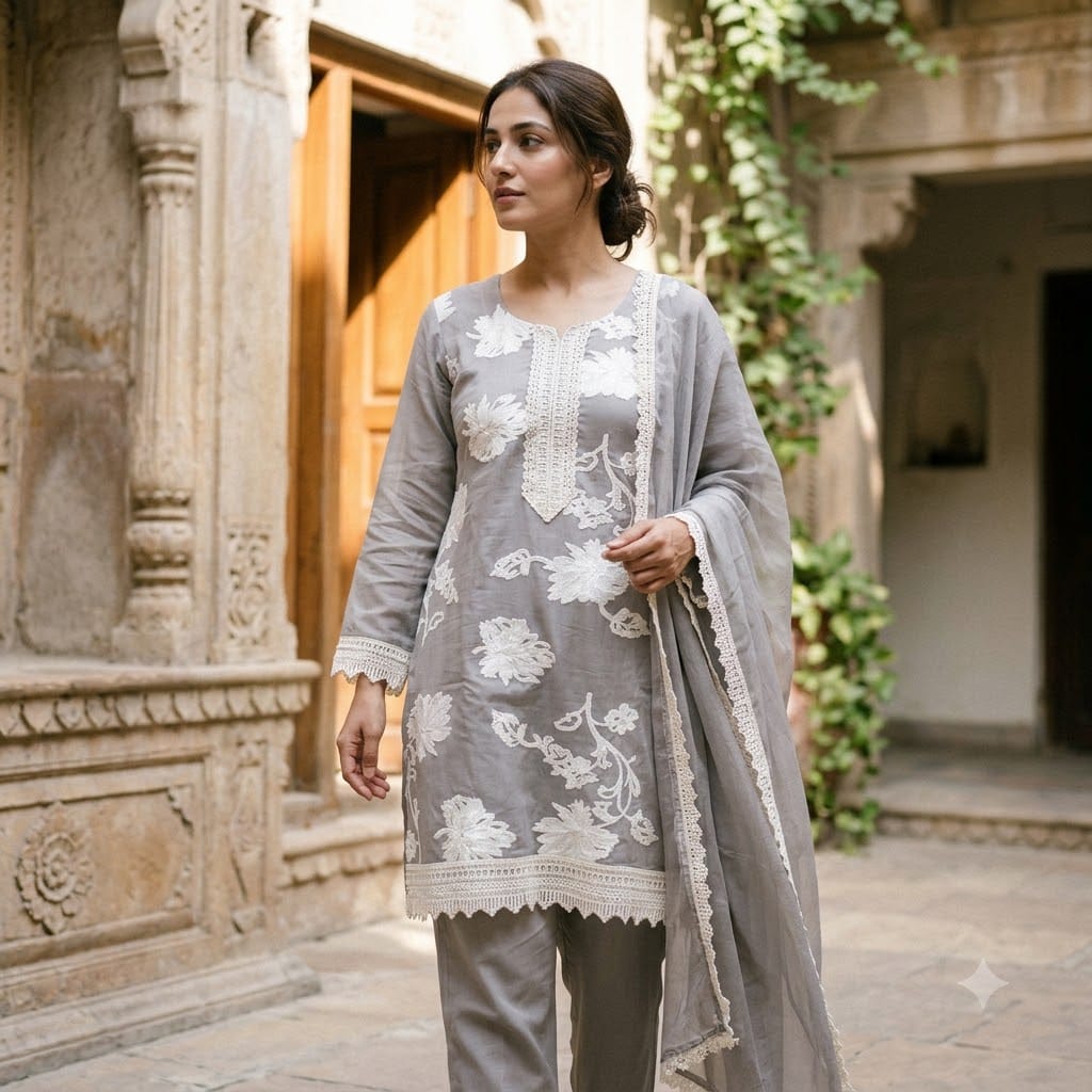 Grey Crush Salwar | 11534