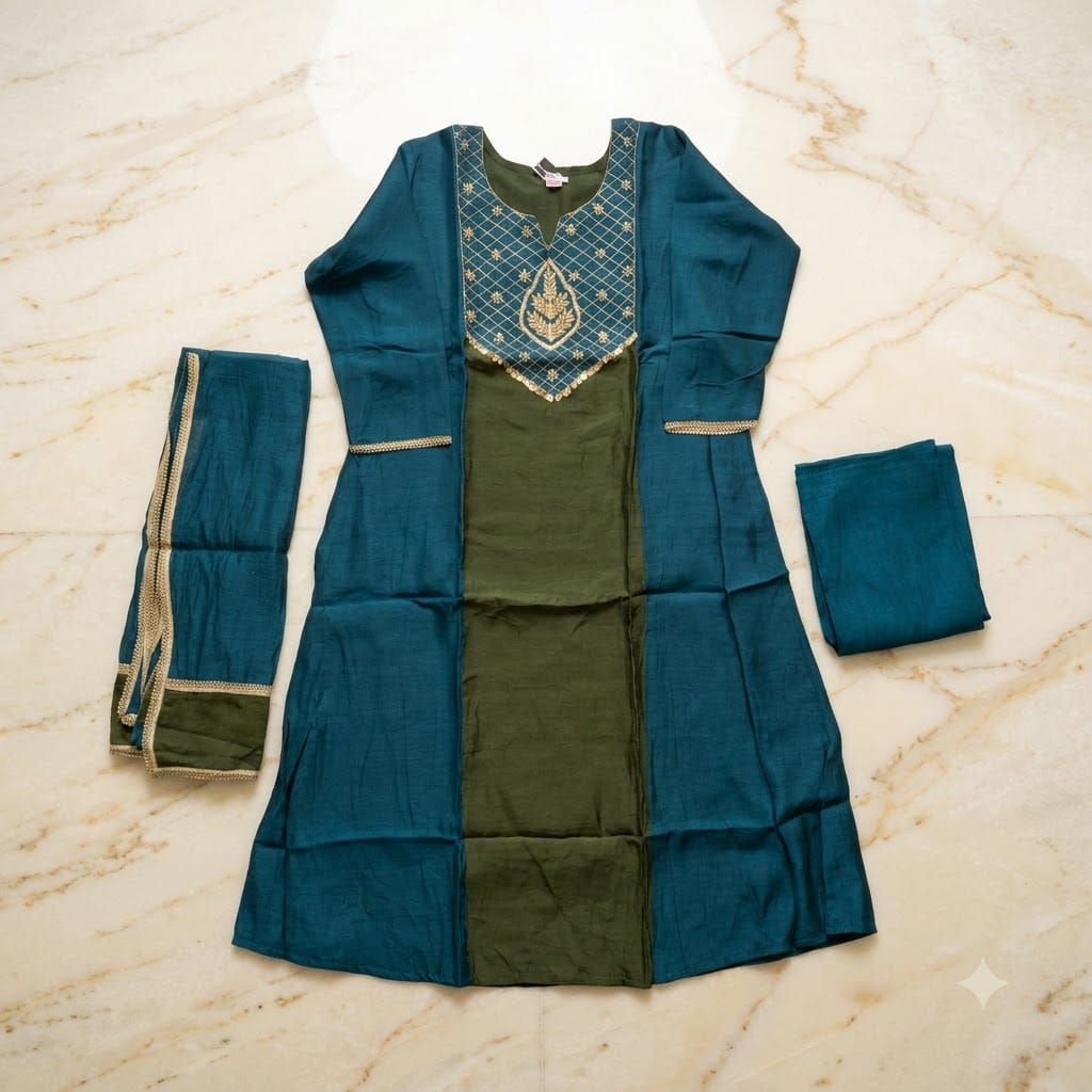 Blue Chanderi Silk Salwar | 11508