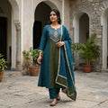 Blue Chanderi Silk Salwar | 11508