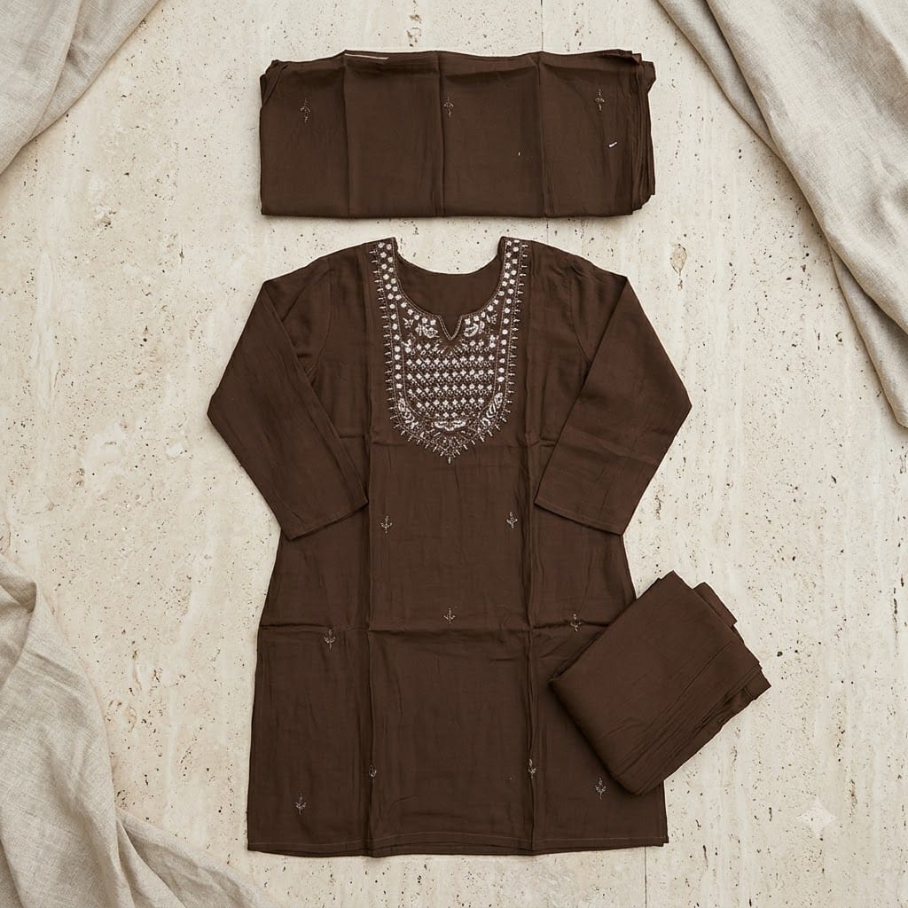 Brown Chanderi Silk Salwar | 11504