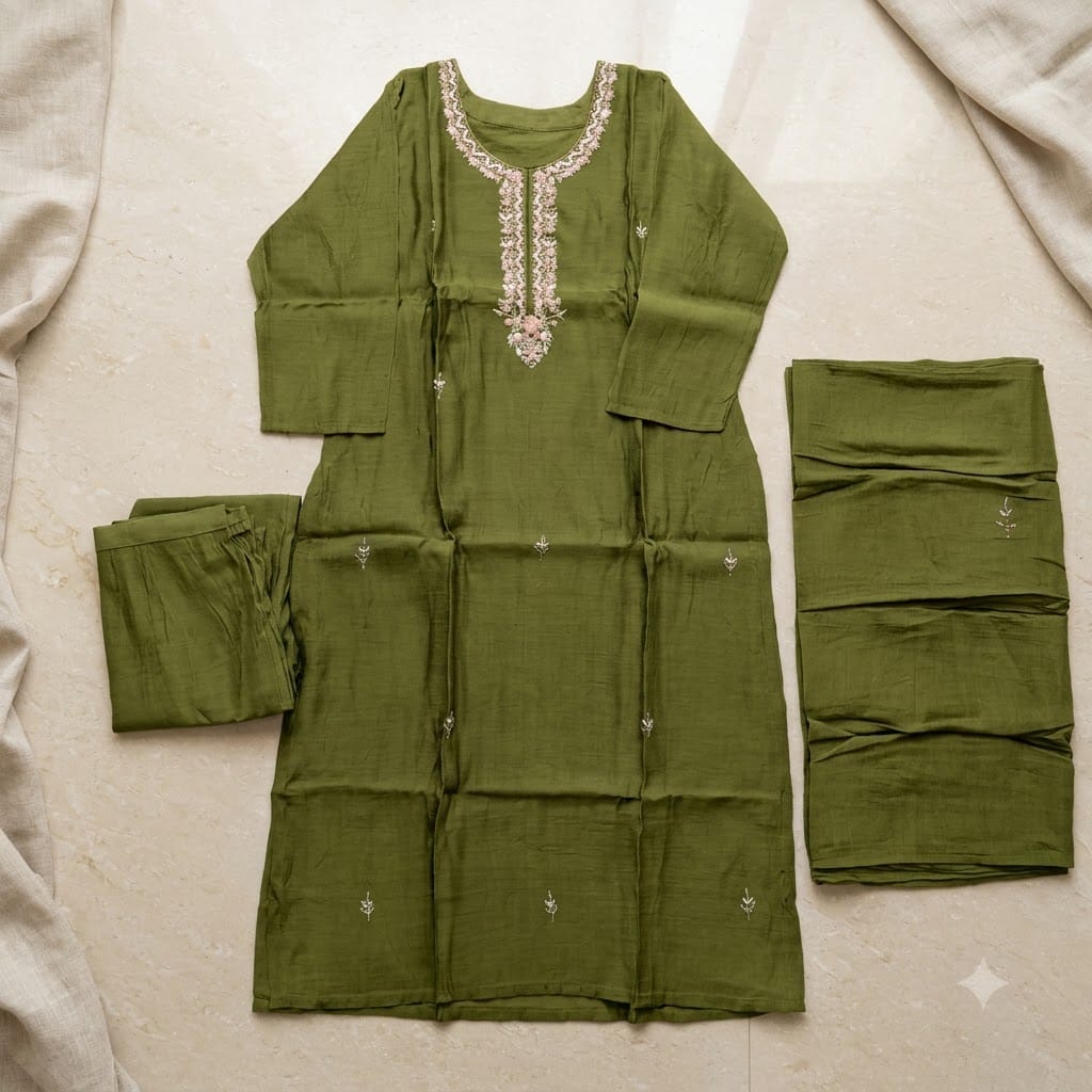 Green Chanderi Silk Salwar | 11505