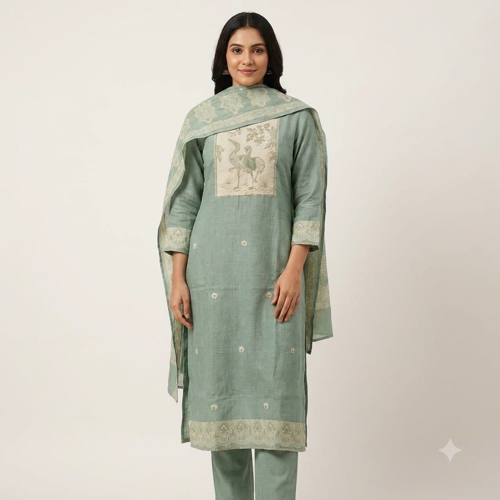 Blue Jute Cotton Salwar | 11513