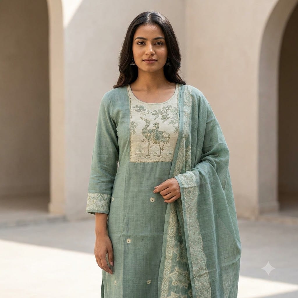 Blue Jute Cotton Salwar | 11513