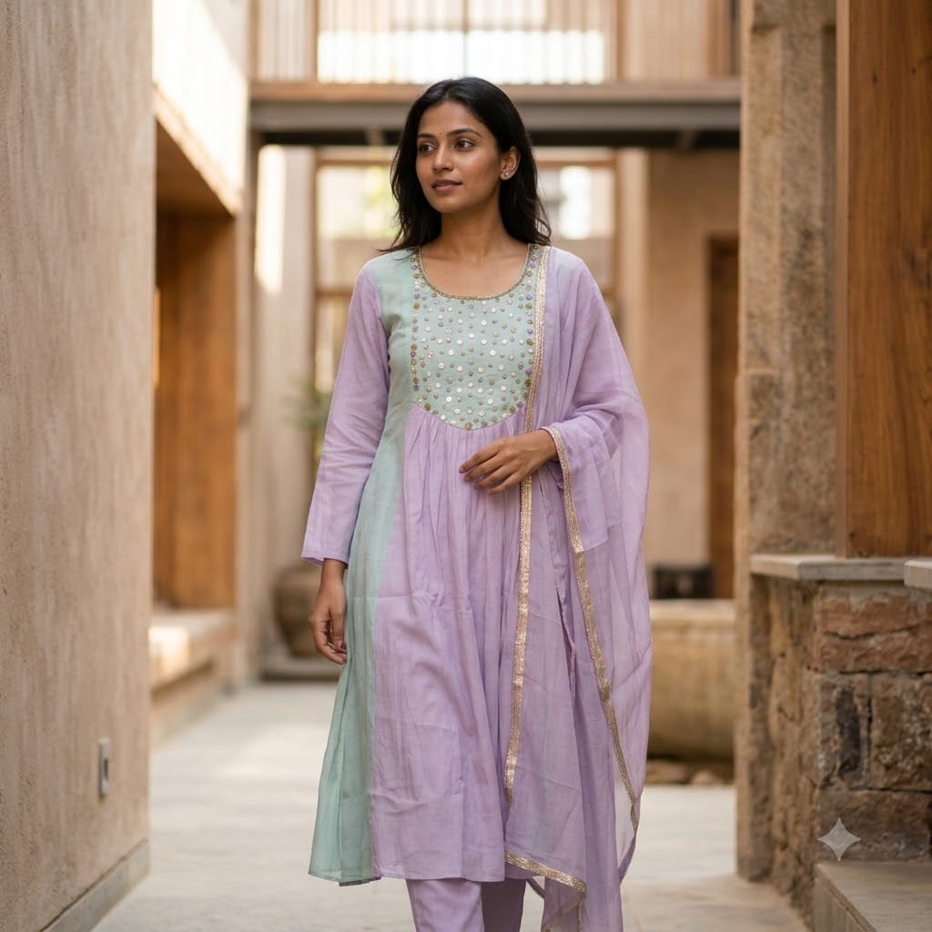 Lavender Chanderi Silk Salwar | 11522