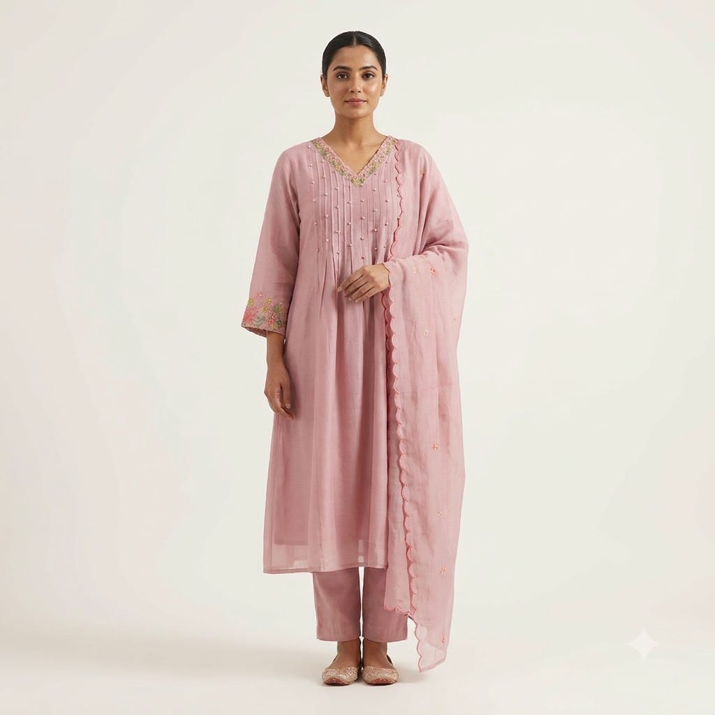 Pink Chanderi Silk Salwar | 11520