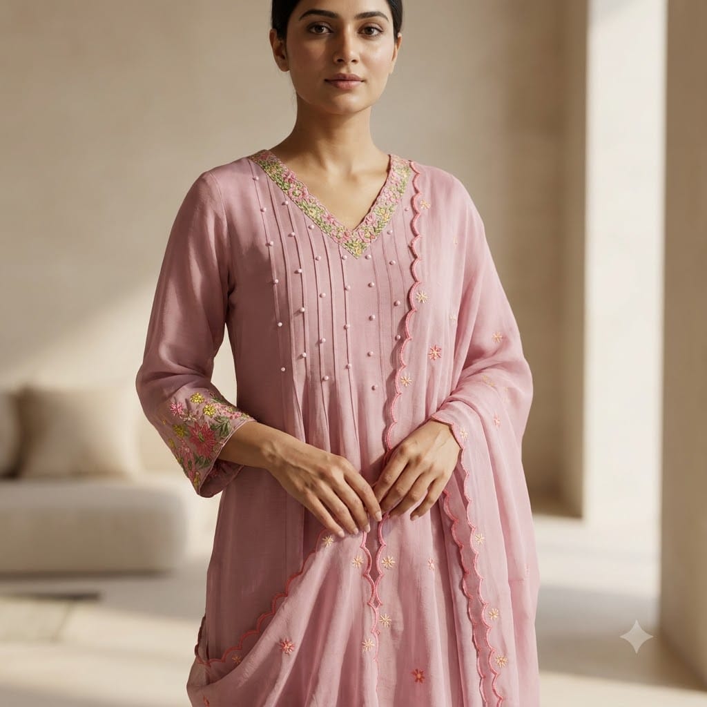 Pink Chanderi Silk Salwar | 11520
