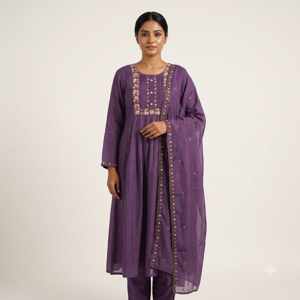 Purple Chanderi Silk Salwar | 11519