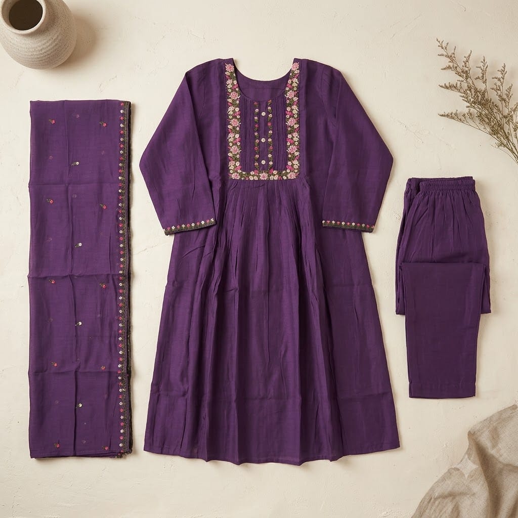 Purple Chanderi Silk Salwar | 11519