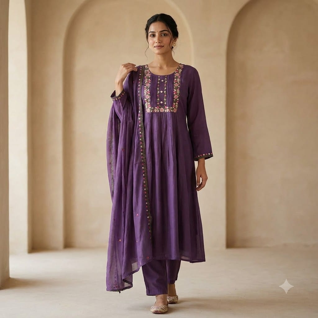 Purple Chanderi Silk Salwar | 11519