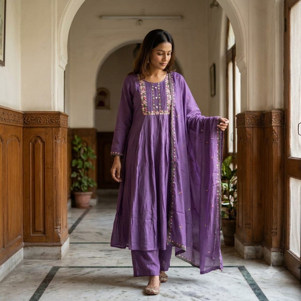 Purple Chanderi Silk Salwar | 11519