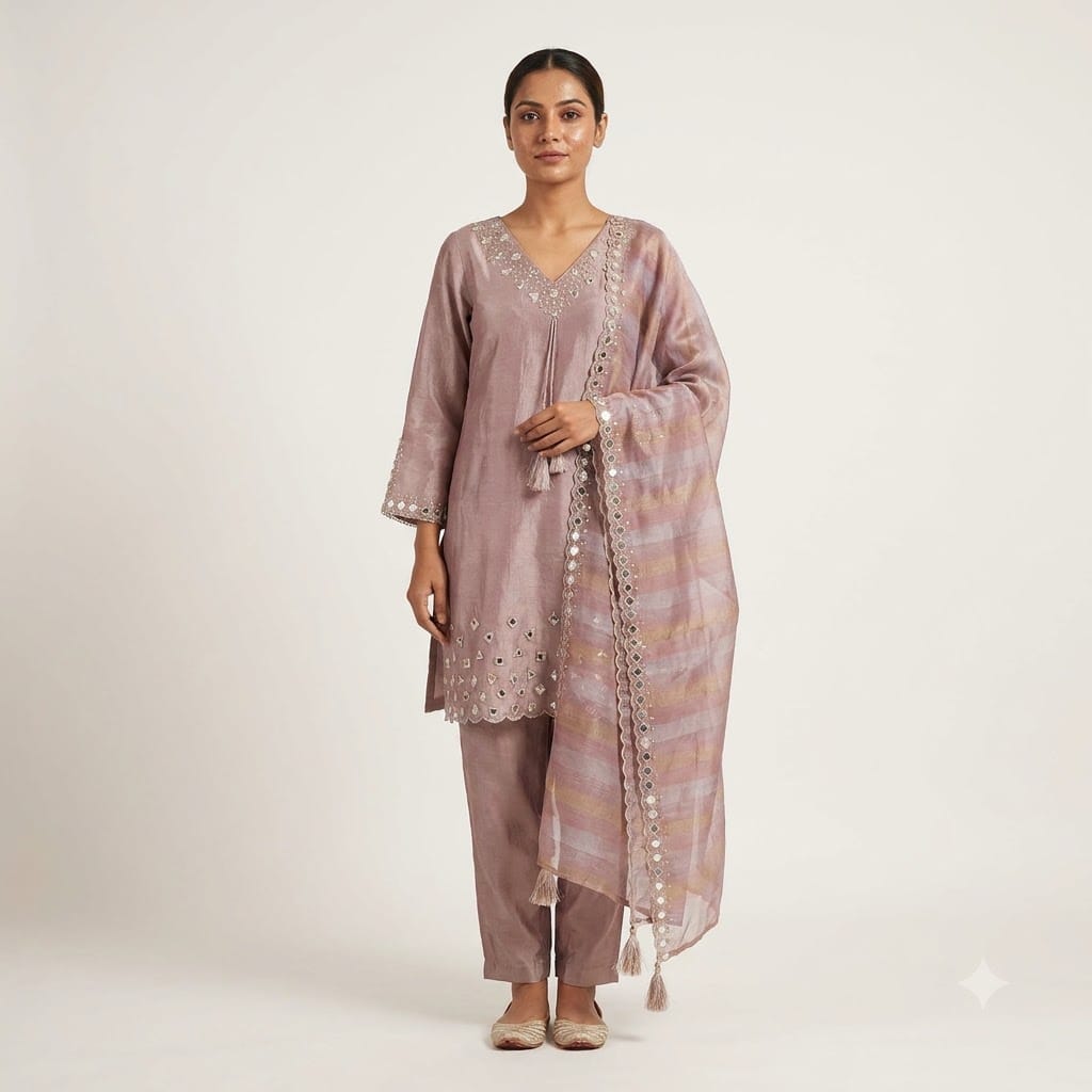 Light Peach Cotton Silk Salwar | 11582