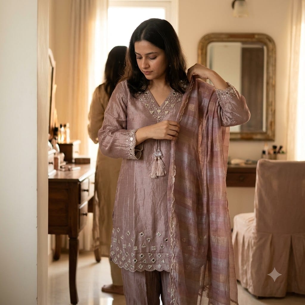Light Peach Cotton Silk Salwar | 11582