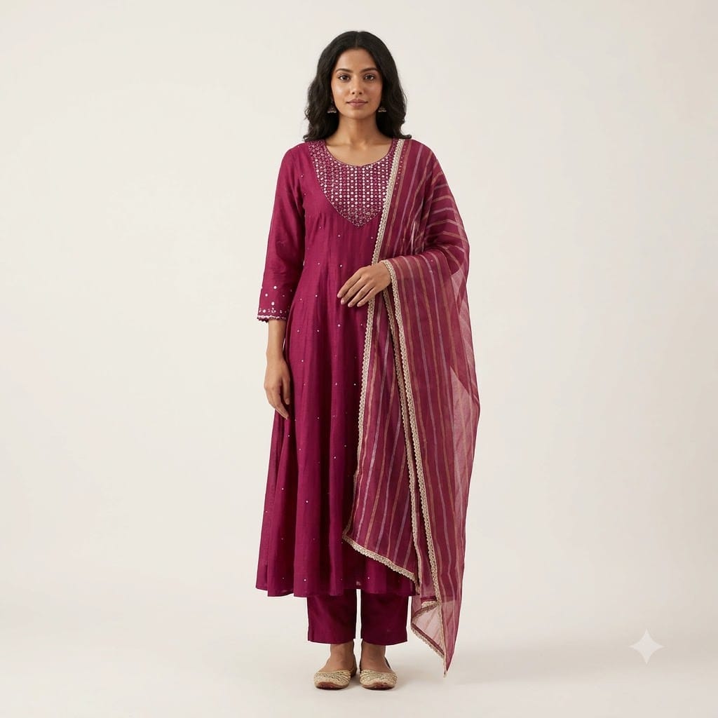 Pink Cotton Silk Salwar | 11584