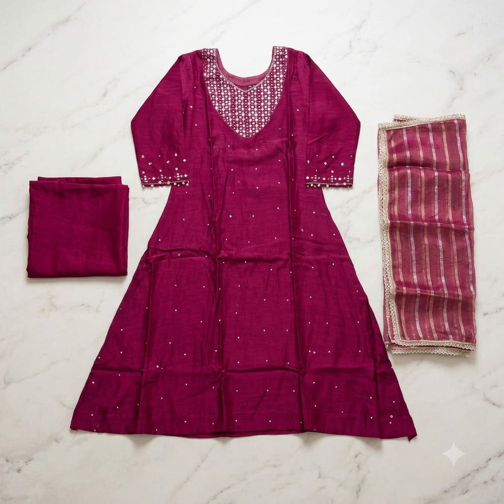 Pink Cotton Silk Salwar | 11584