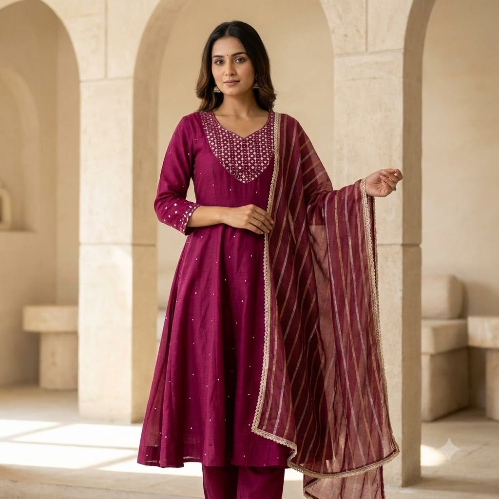 Pink Cotton Silk Salwar | 11584