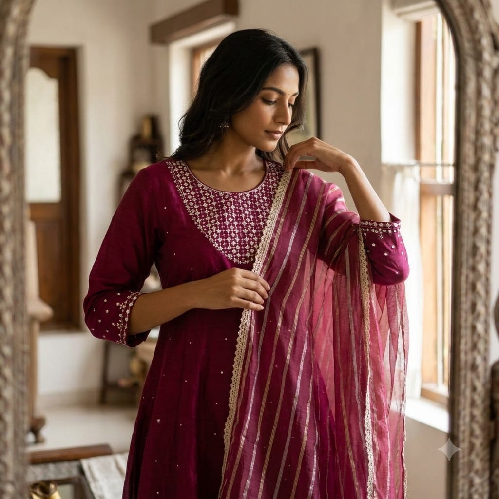 Pink Cotton Silk Salwar | 11584