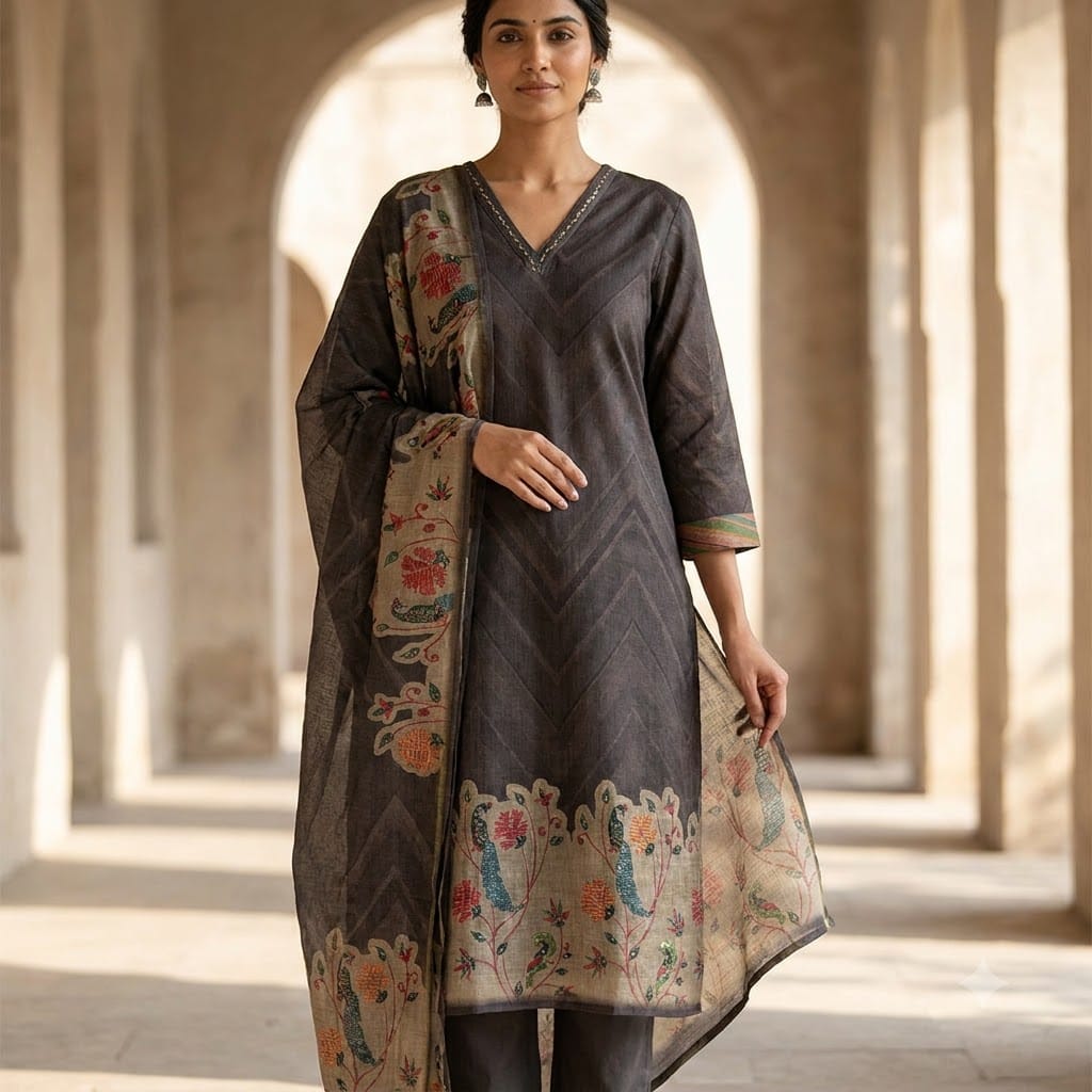 Black Jute Cotton Salwar | 11579