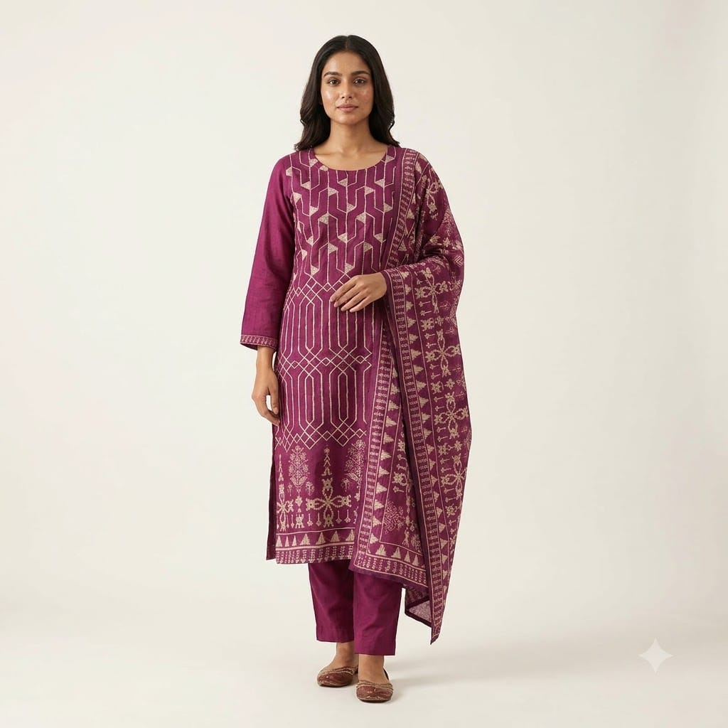 Pink Jute Cotton Salwar | 11577