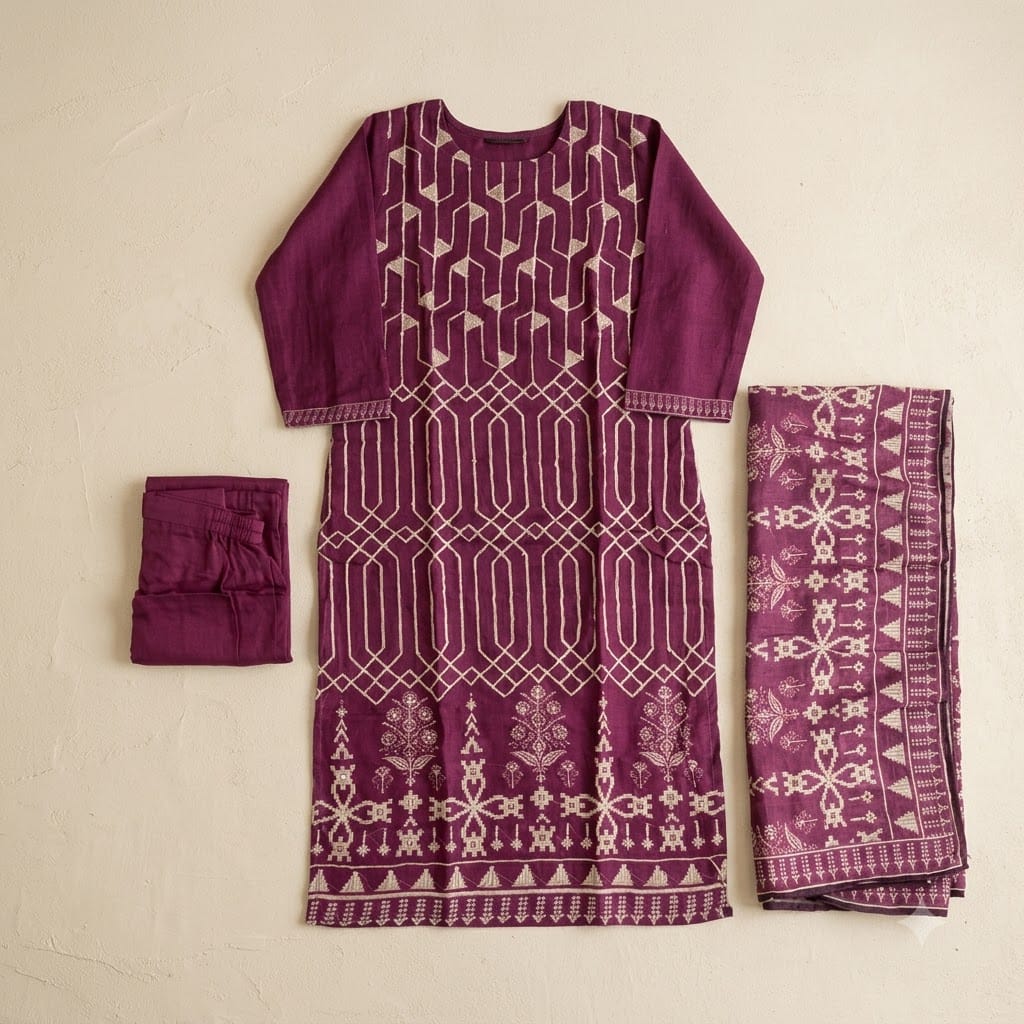 Pink Jute Cotton Salwar | 11577