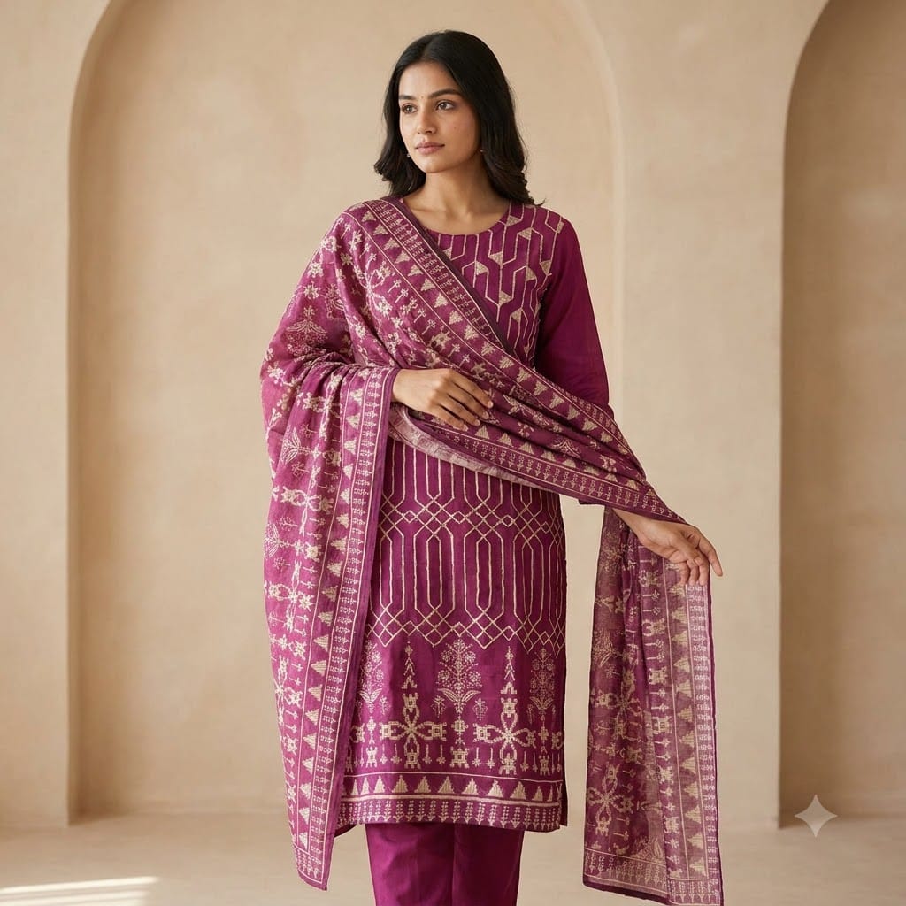 Pink Jute Cotton Salwar | 11577