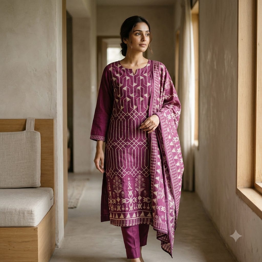 Pink Jute Cotton Salwar | 11577