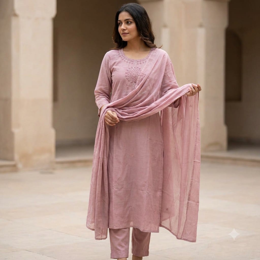 Pink Cotton Silk Salwar | 11575