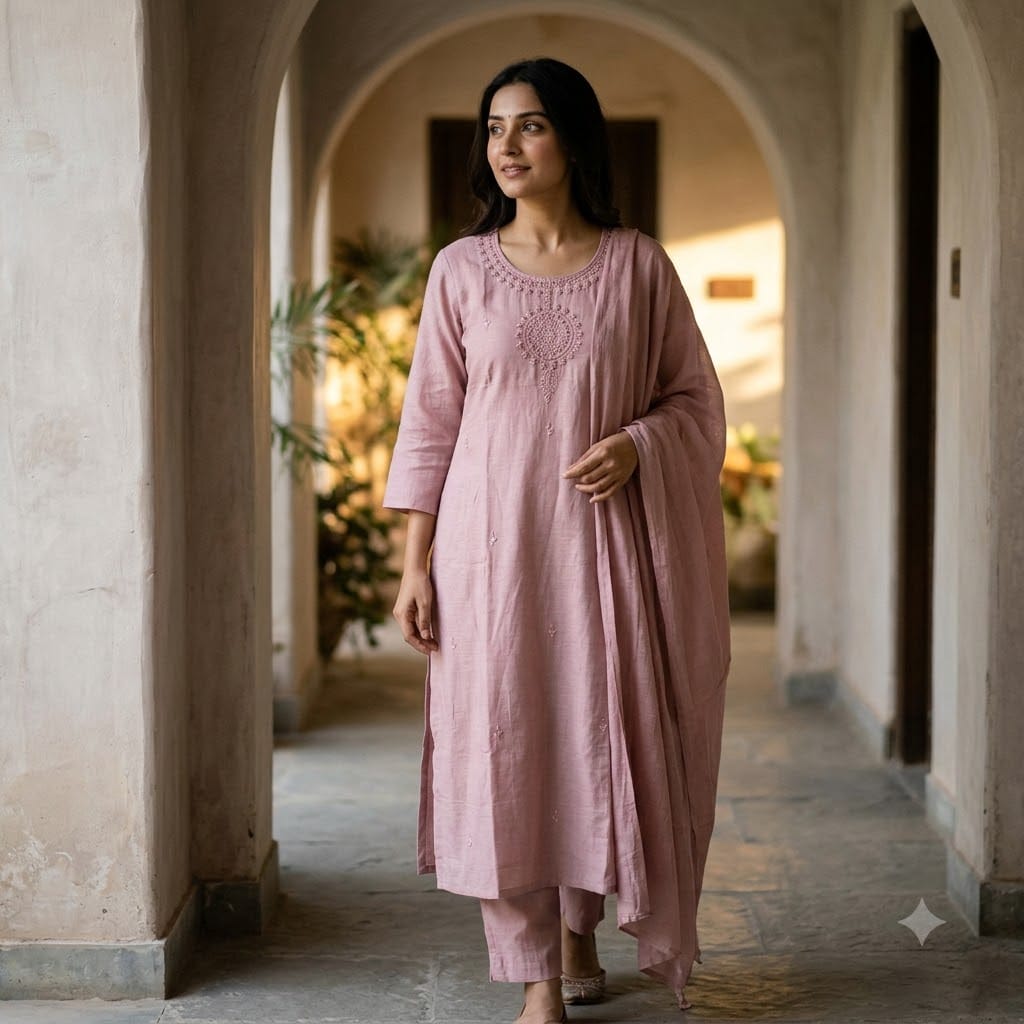 Pink Cotton Silk Salwar | 11575