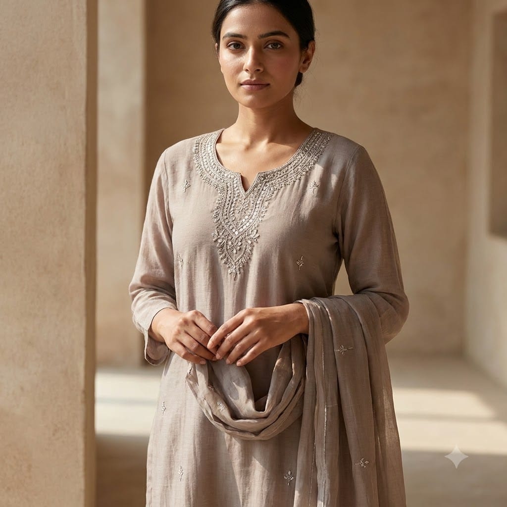 Grey Cotton Silk Salwar | 11576