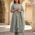 Grey Cotton Silk Salwar | 11574
