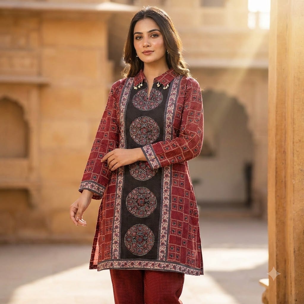 Red Gajji Silk Co-ord Set | 11573
