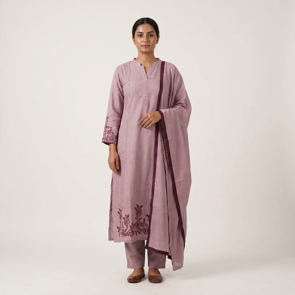 Baby Lavender Cotton Silk Salwar | 11307