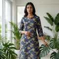 Blue Cotton Silk Kurti