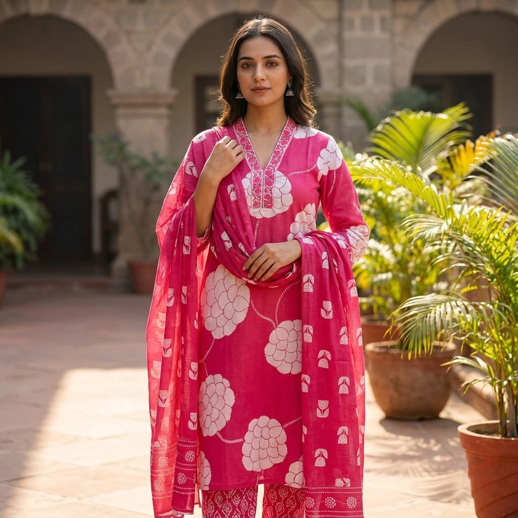Pink Cotton Salwar