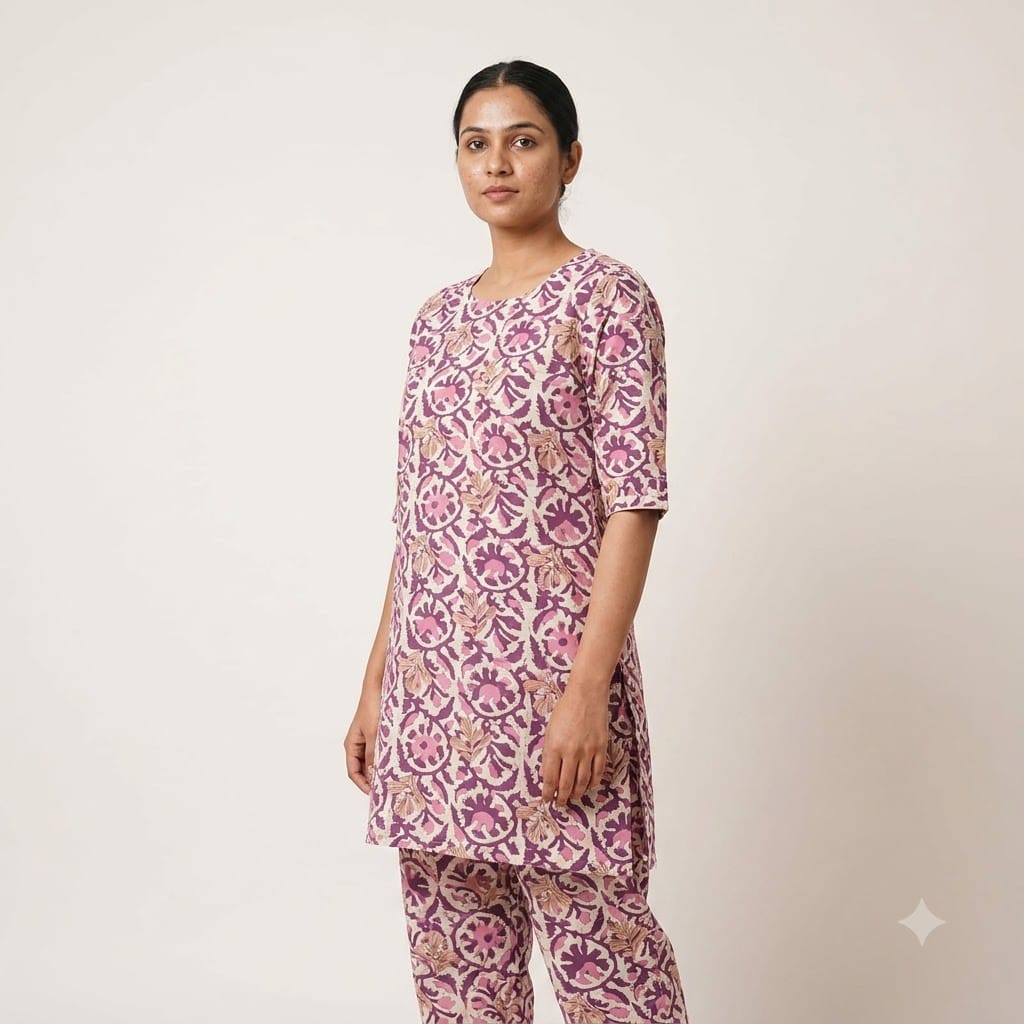 Pink Cotton Co-ord Set | 11343